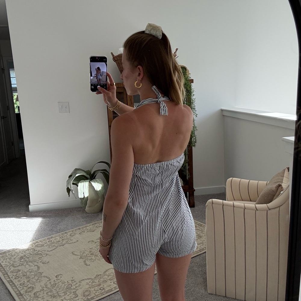 PLT Striped Halter Romper - Picture 3 of 3